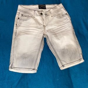 White and black Bermuda shorts